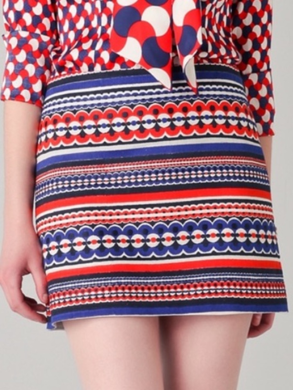 Milly Red White and Blue Mini Skirt
